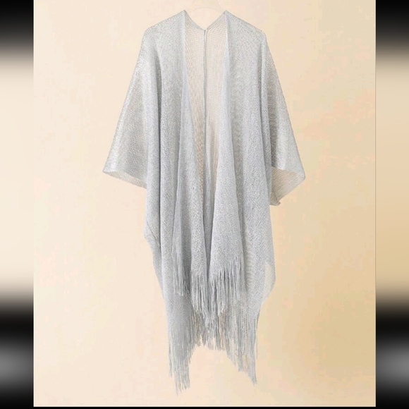 Silver Shimmer Kimono NWOT - Picture 2 of 2